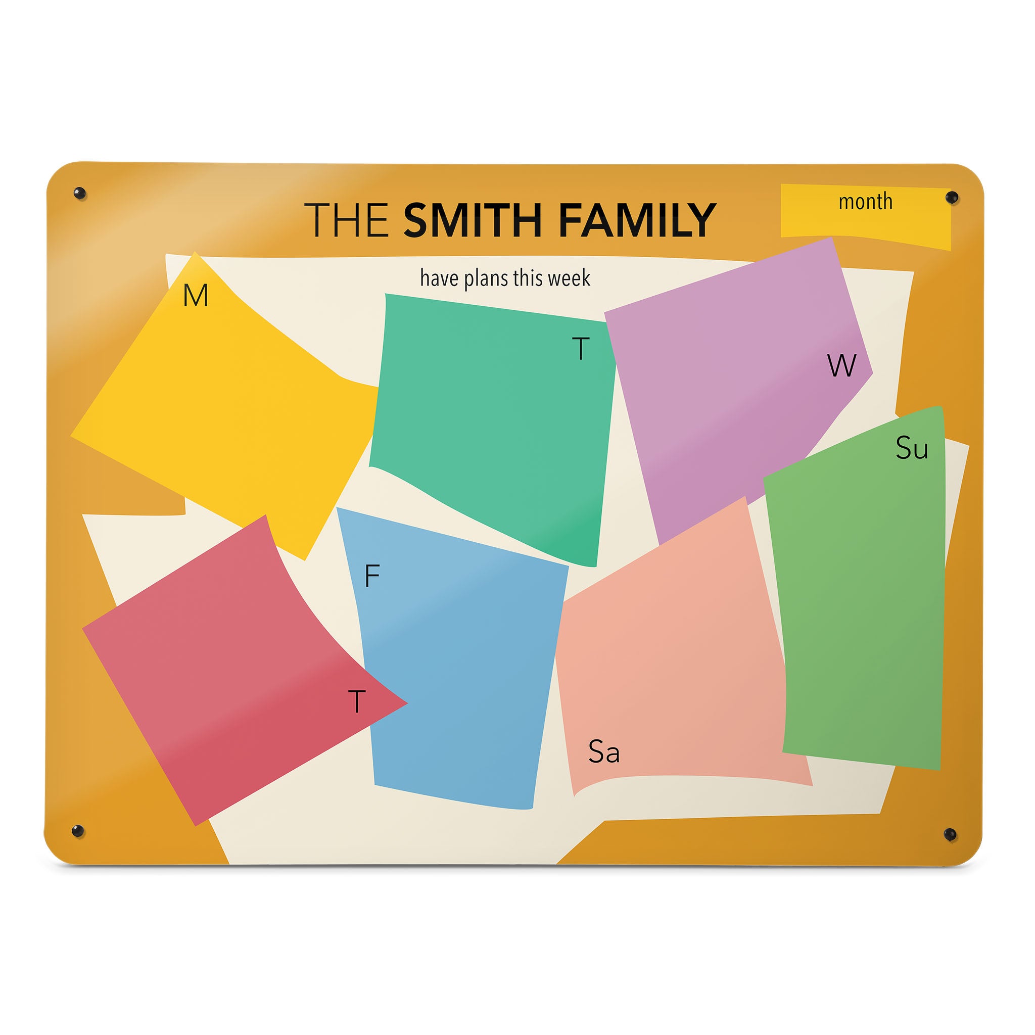 A large landscape magnetic notice board by Beyond the Fridge with a Henri Matisse design weekly planner to personalise