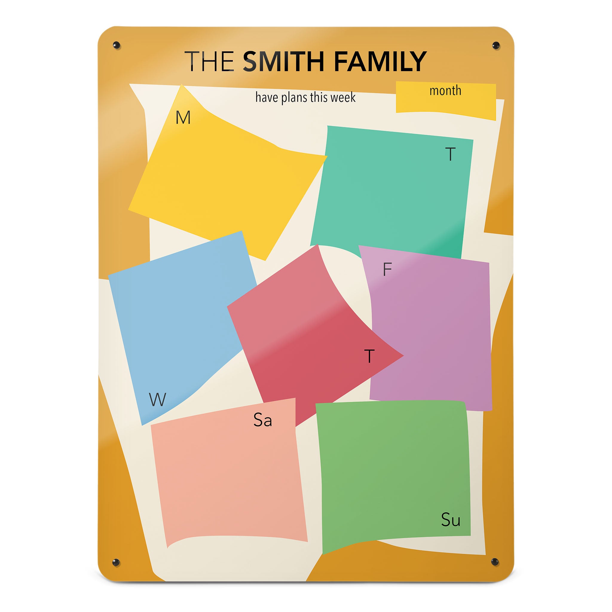 A large portrait magnetic notice board by Beyond the Fridge with a Henri Matisse design weekly planner to personalise