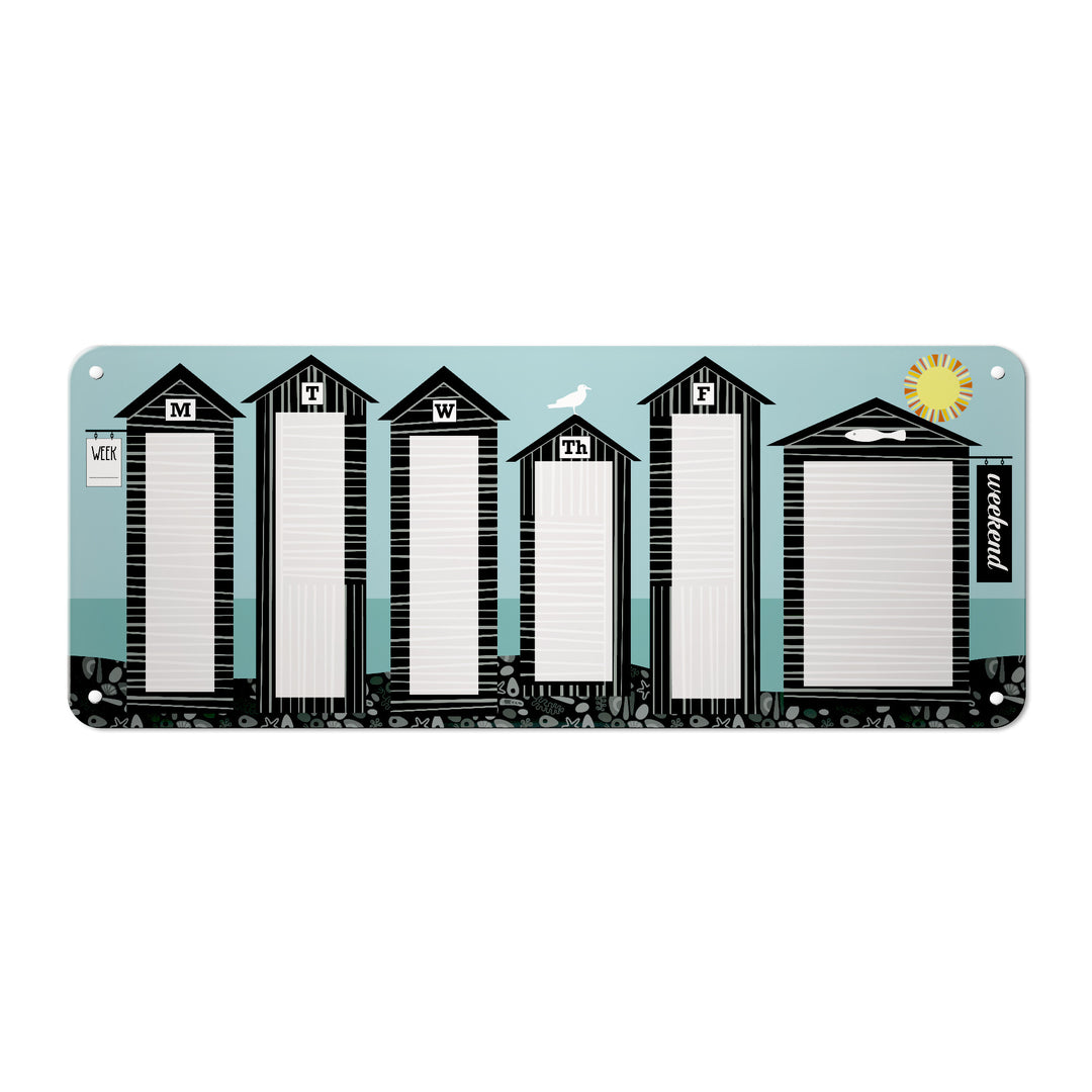 A dry erase magnetic notice board by Beyond the Fridge with a net loft design weekly planner