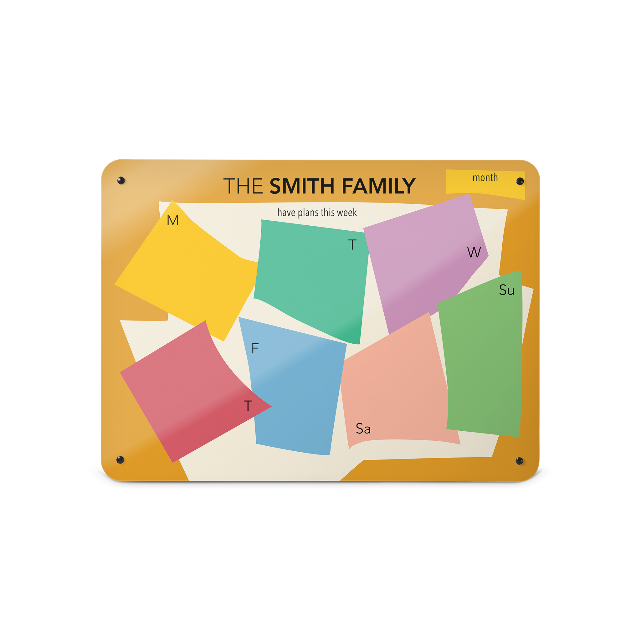 A medium landscape magnetic notice board by Beyond the Fridge with a Henri Matisse design weekly planner to personalise
