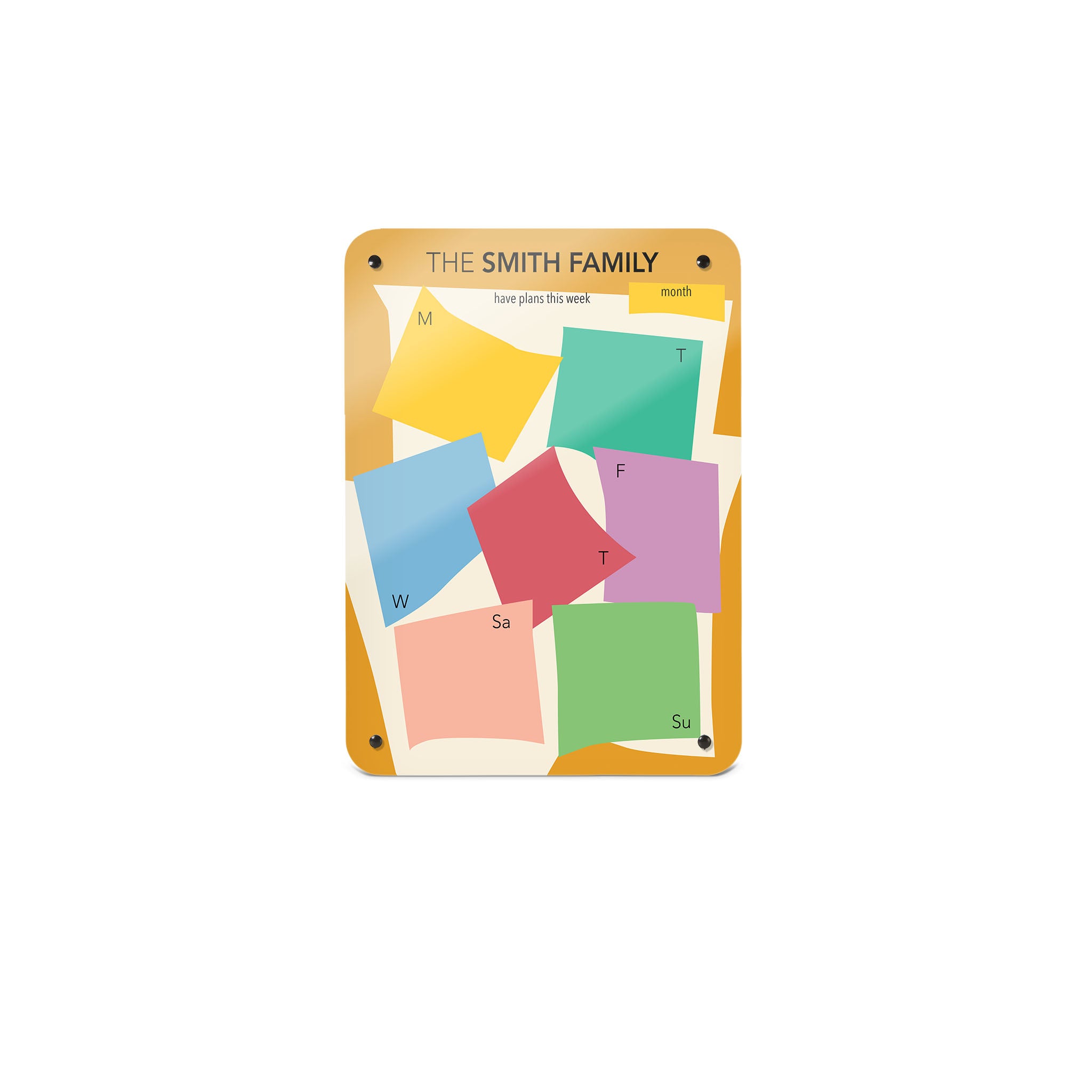 A small portrait magnetic notice board by Beyond the Fridge with a Henri Matisse design weekly planner to personalise