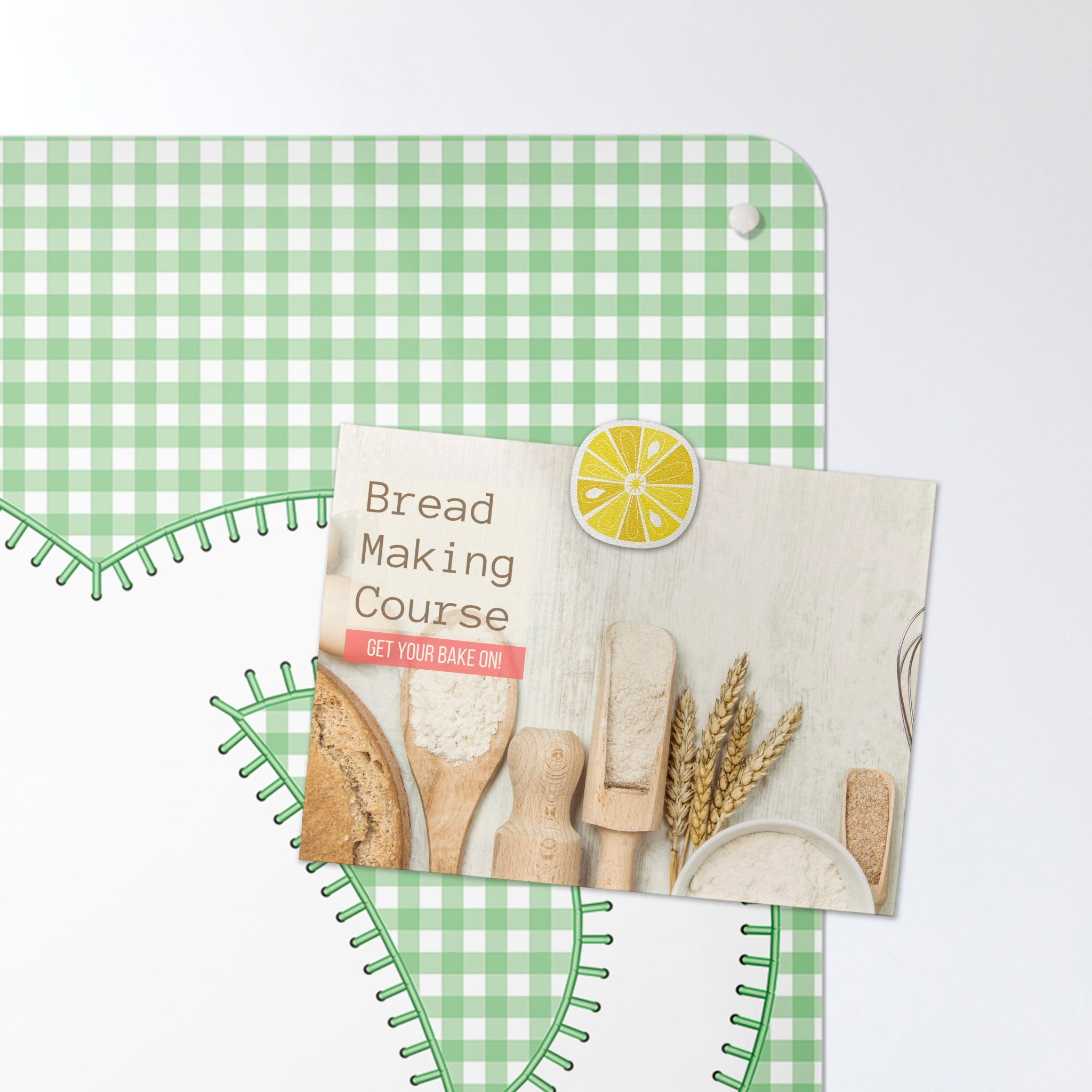 A postcard on an appliqué teapot design dry erase  magnetic board or metal wall art panel