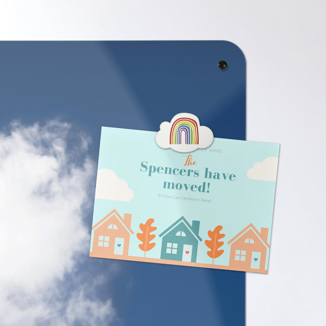 A postcard on a cloud heart photographic magnetic board or metal wall art panel