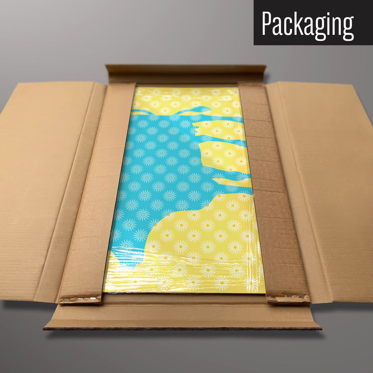A daisy the cow blue design  magnetic board in it’s cardboard packaging