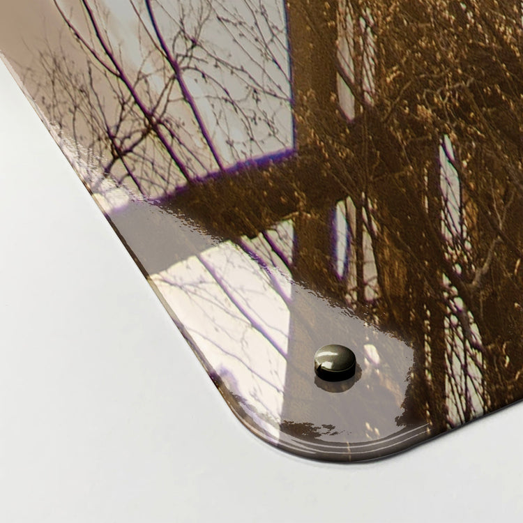 The corner detail of an Eiffel Tower photographic magnetic board to show it’s high gloss surface