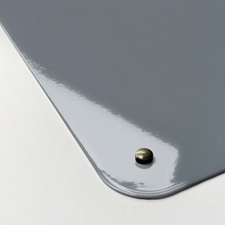 The corner detail of a Flatiron Building photographic magnetic board to show it’s high gloss surface