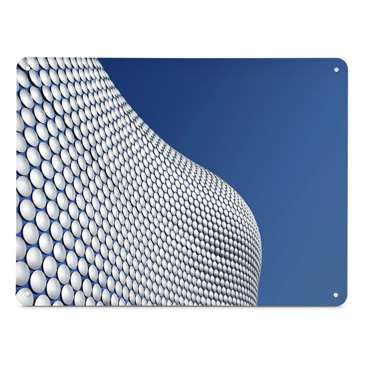 A large magnetic notice board by Beyond the Fridge with a photograph of the Selfridges Building Birmingham