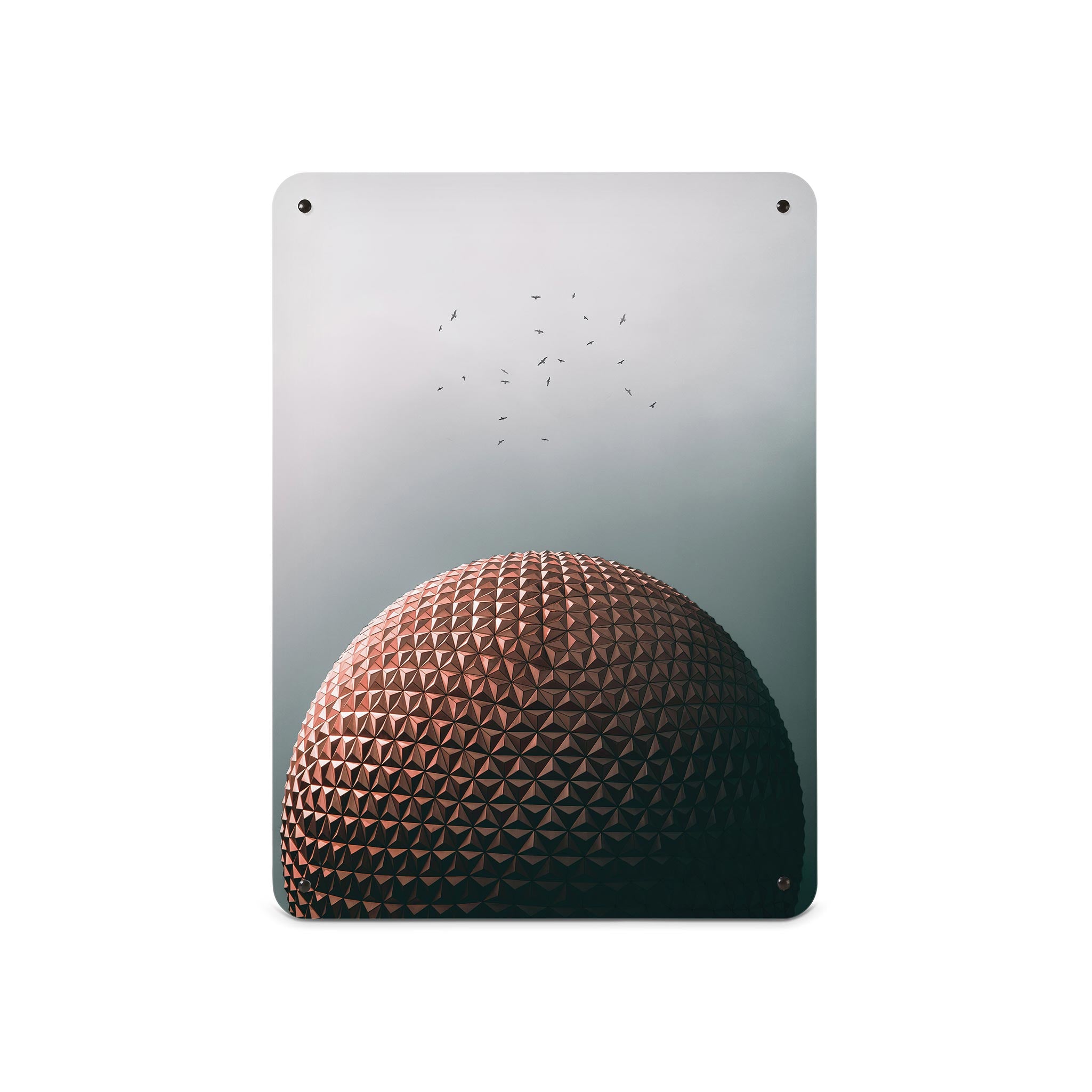 A medium magnetic notice board by Beyond the Fridge with an image of the Epcot Center in Disney World