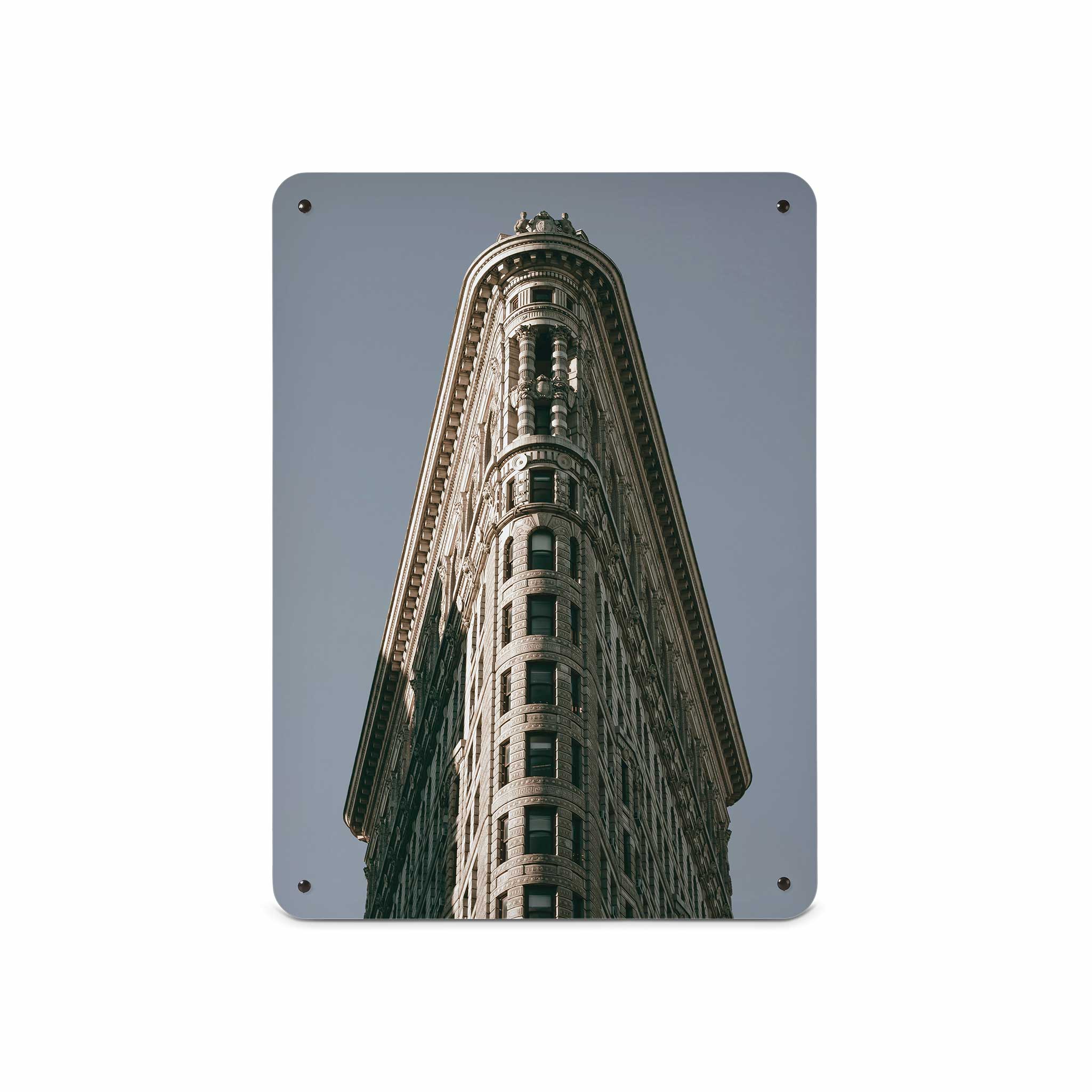 A medium magnetic notice board by Beyond the Fridge with an image of the flatiron building in Manhattan 