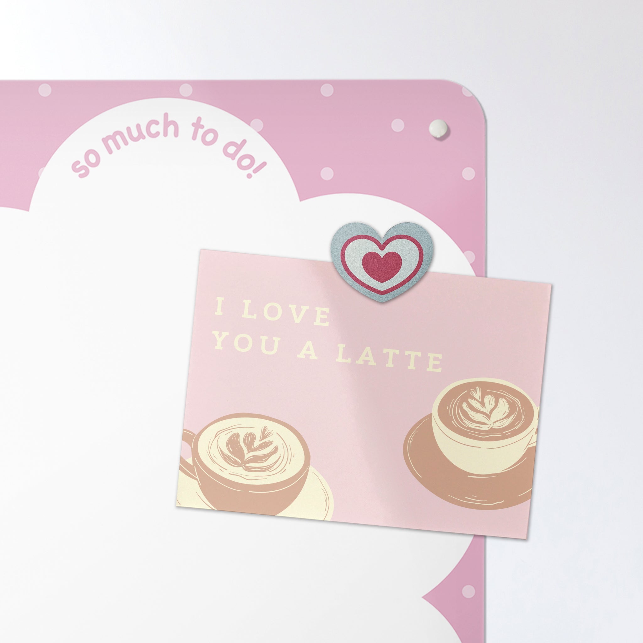 A postcard on a vintage girl pink polkadots so much to do dry erase magnetic board or metal wall art panel