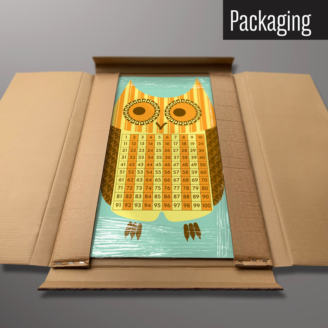 A wise owl number square magnetic board in it’s cardboard packaging