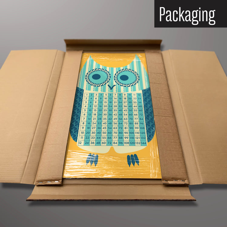 A wise owl times tables  magnetic board in it’s cardboard packaging