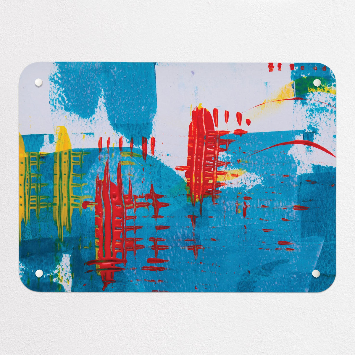 Abstract Paintings magnetic notice board in Out of the Blue, small size, 55 × 40 cm