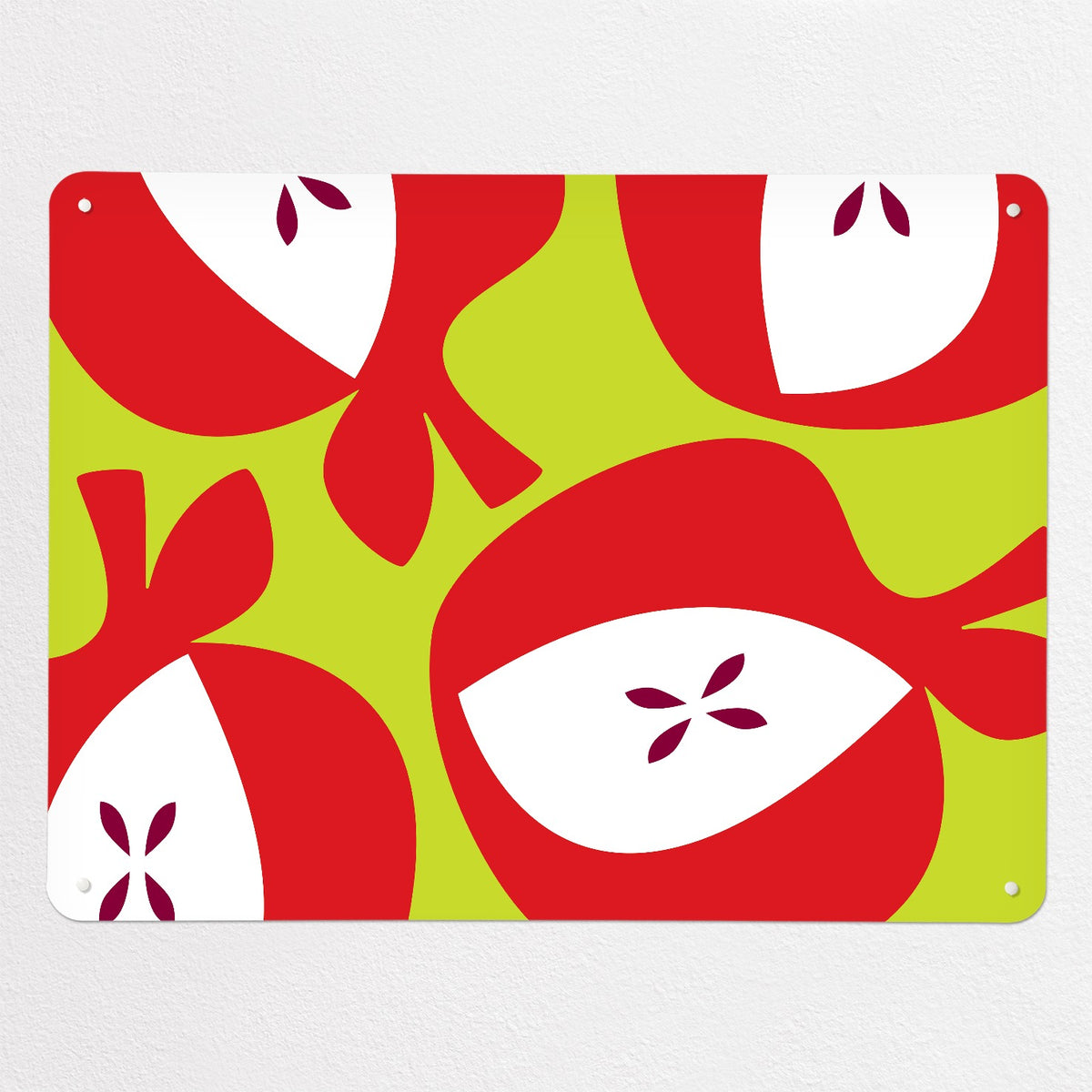 Apples magnetic notice board in Red Apples, large size, 100 × 75 cm