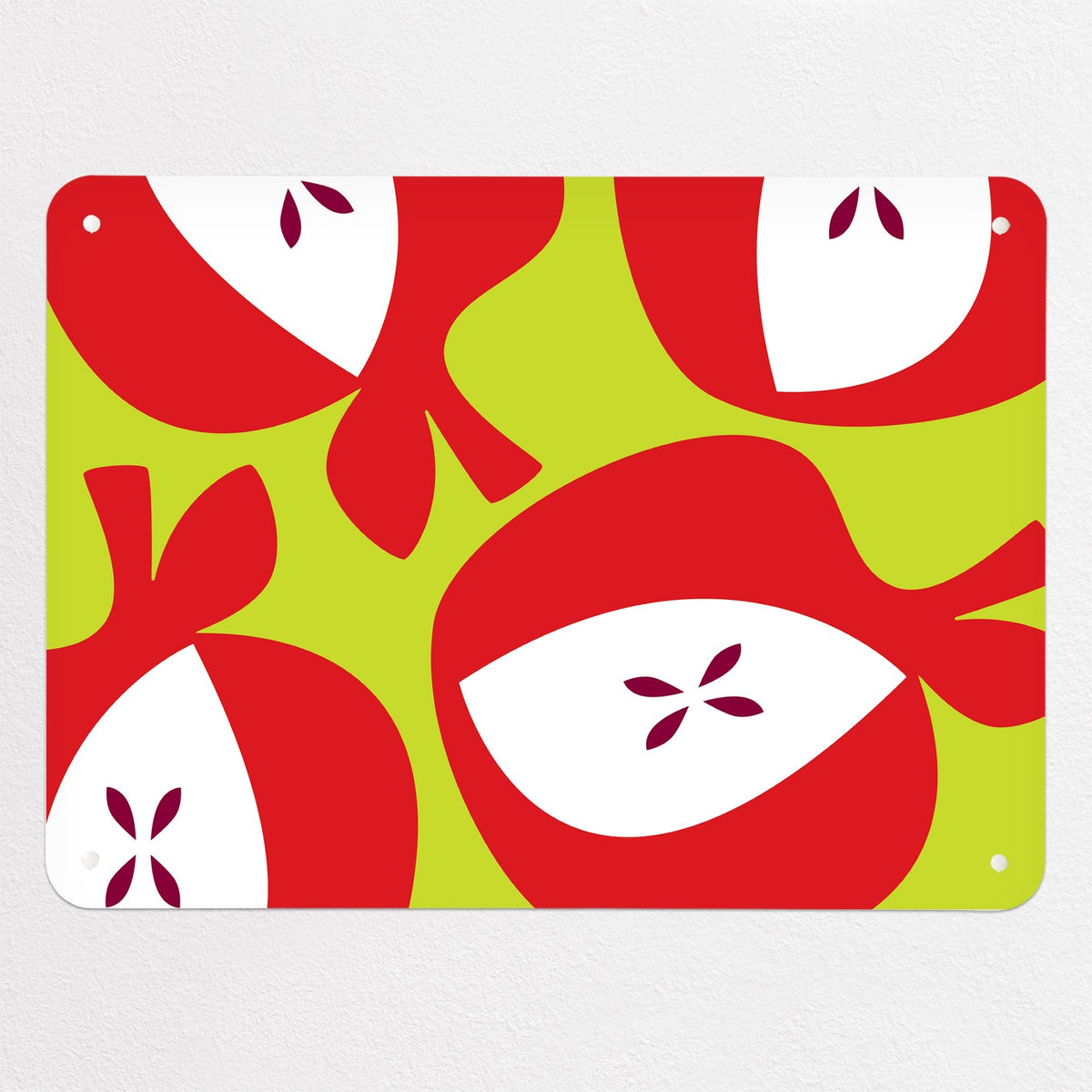 Apples magnetic notice board in Red Apples, medium size, 75 × 55 cm