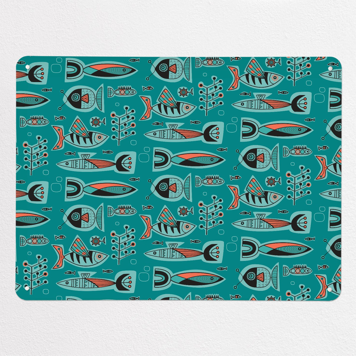 Aquarium magnetic notice board in Aqua, large size, 100 × 75 cm