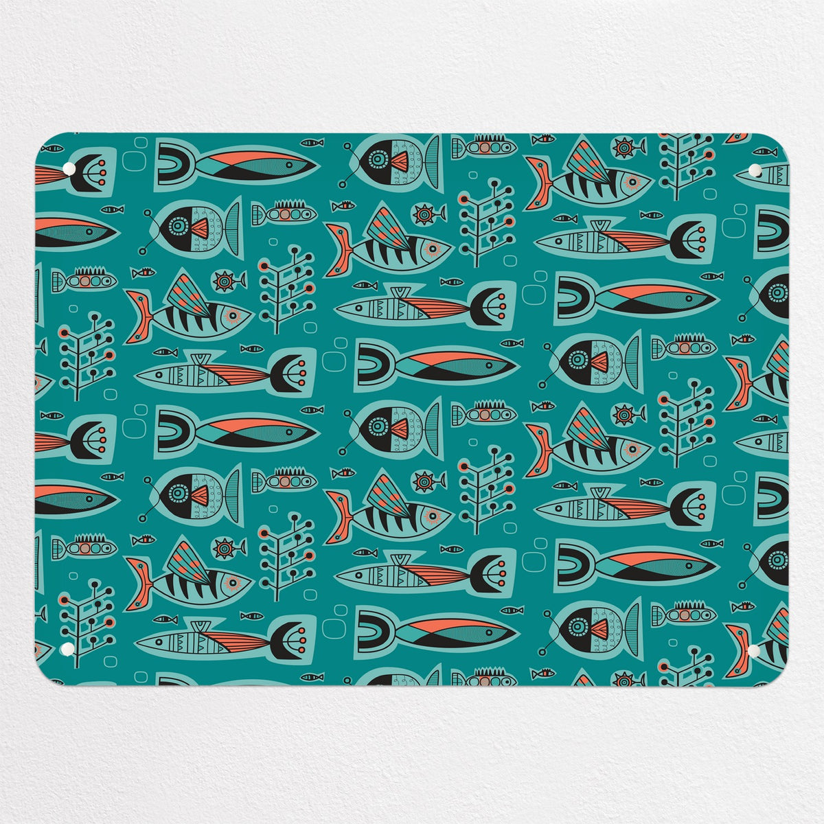 Aquarium magnetic notice board in Aqua, medium size, 75 × 55 cm