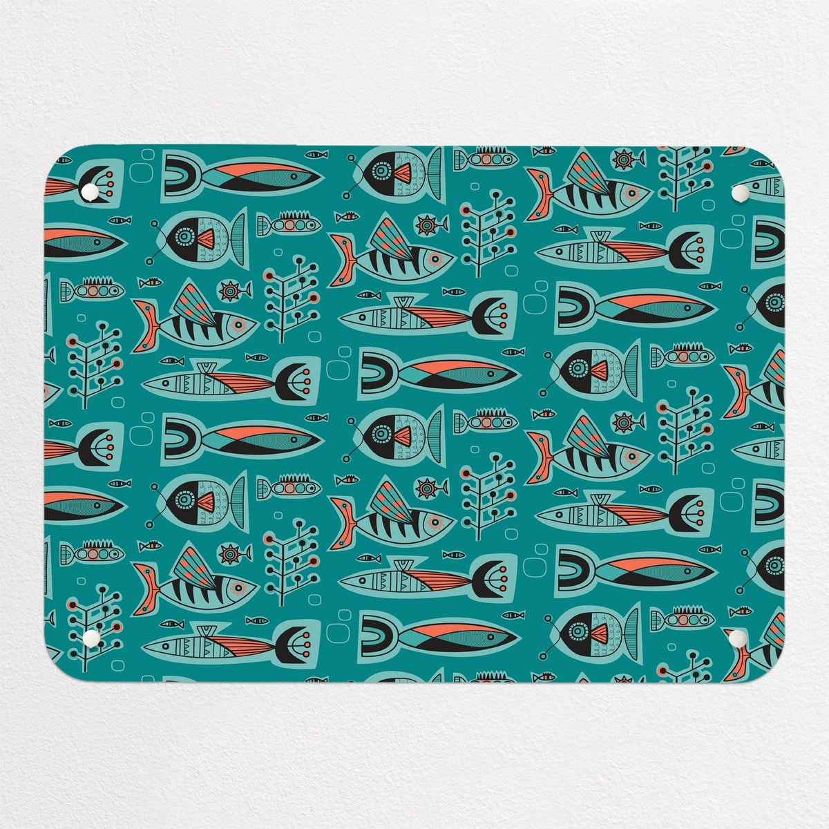 Aquarium magnetic notice board in Aqua, small size, 55 × 40 cm