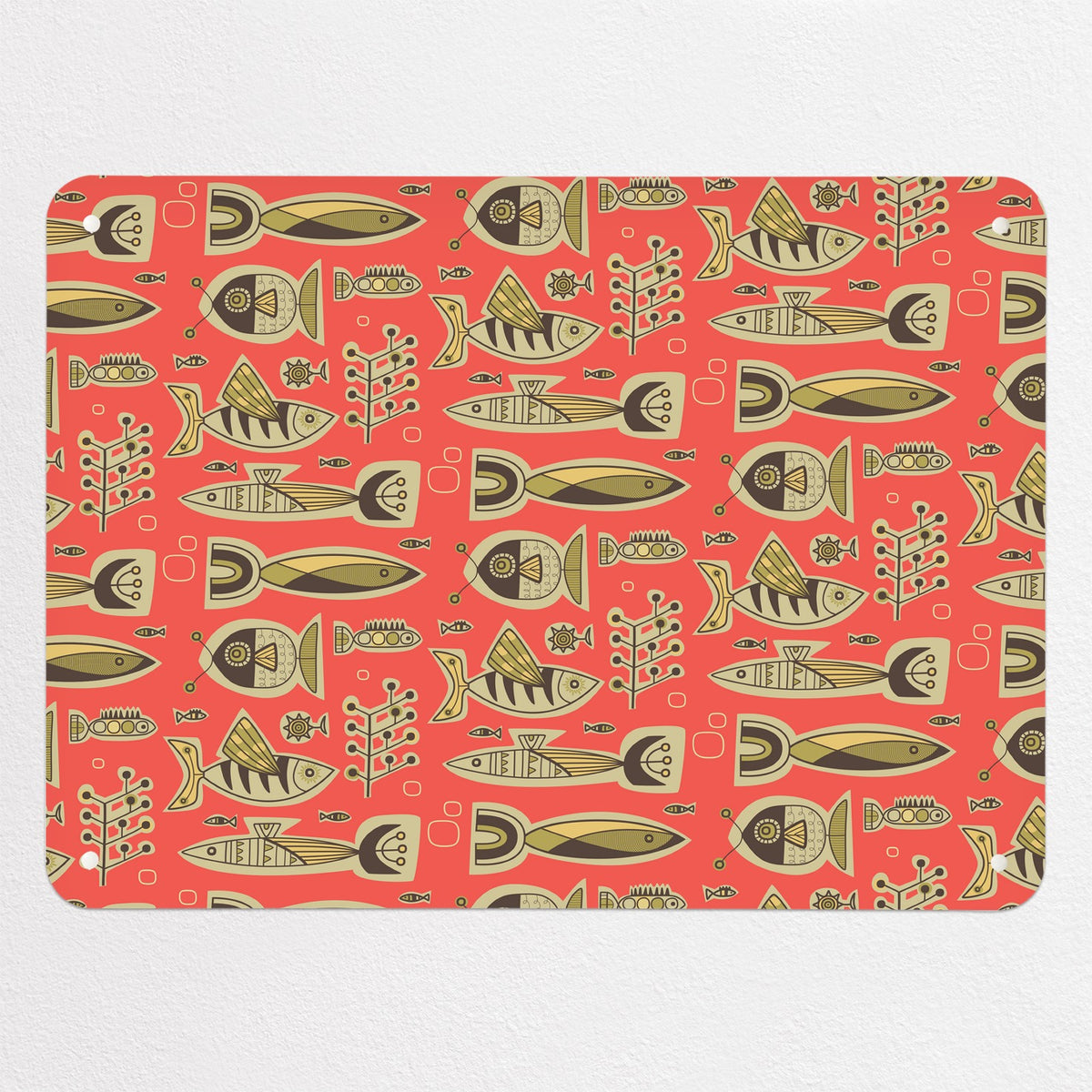 Aquarium magnetic notice board in Coral, medium size, 75 × 55 cm