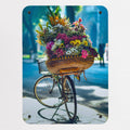 Bicycle And Flower Basket magnetic notice board, small size, 40 × 55 cm