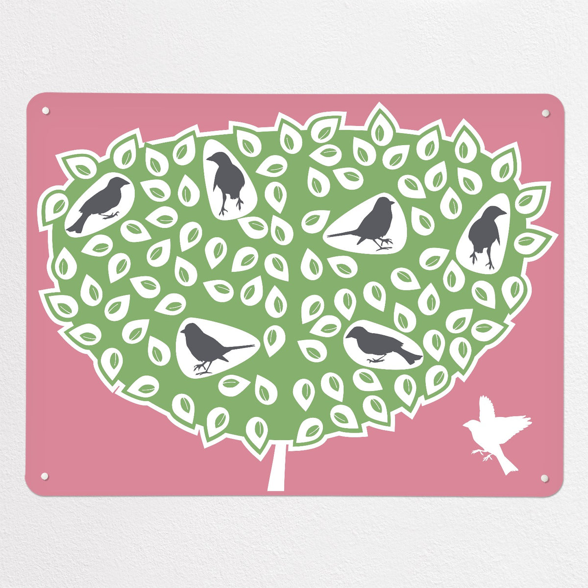 Birds In A Tree magnetic notice board in Black Birds in a Tree, large size, 100 × 75 cm