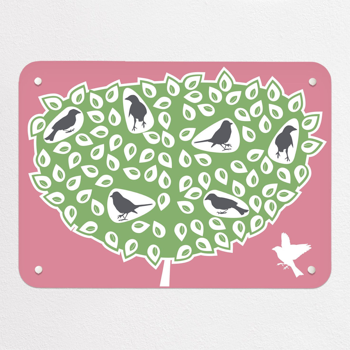 Birds In A Tree magnetic notice board in Black Birds in a Tree, small size, 55 × 40 cm