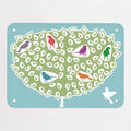 Birds In A Tree magnetic notice board in Coloured Birds in a Tree, small size, 55 × 40 cm