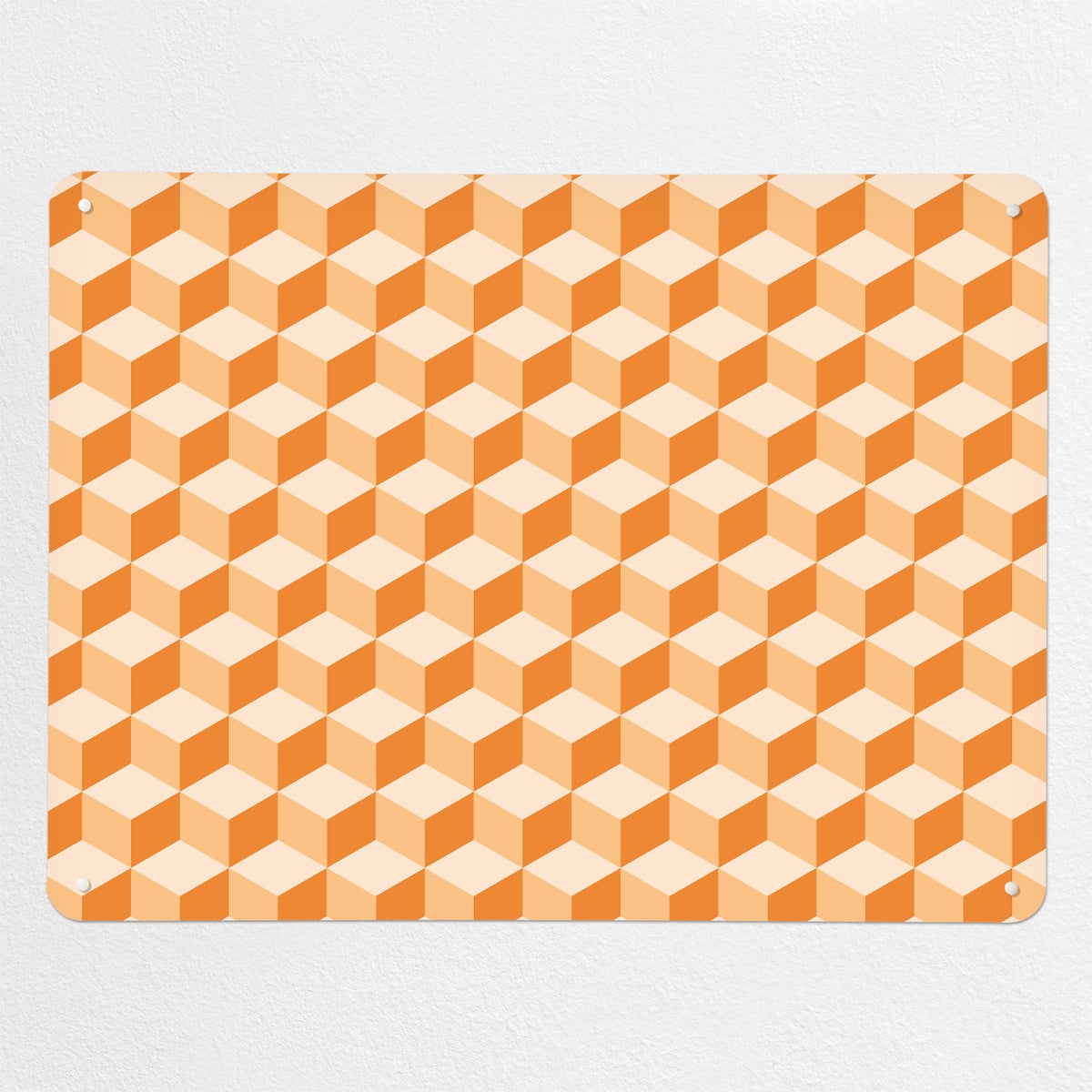Blocks Design magnetic notice board in Orange, large size, 100 × 75 cm