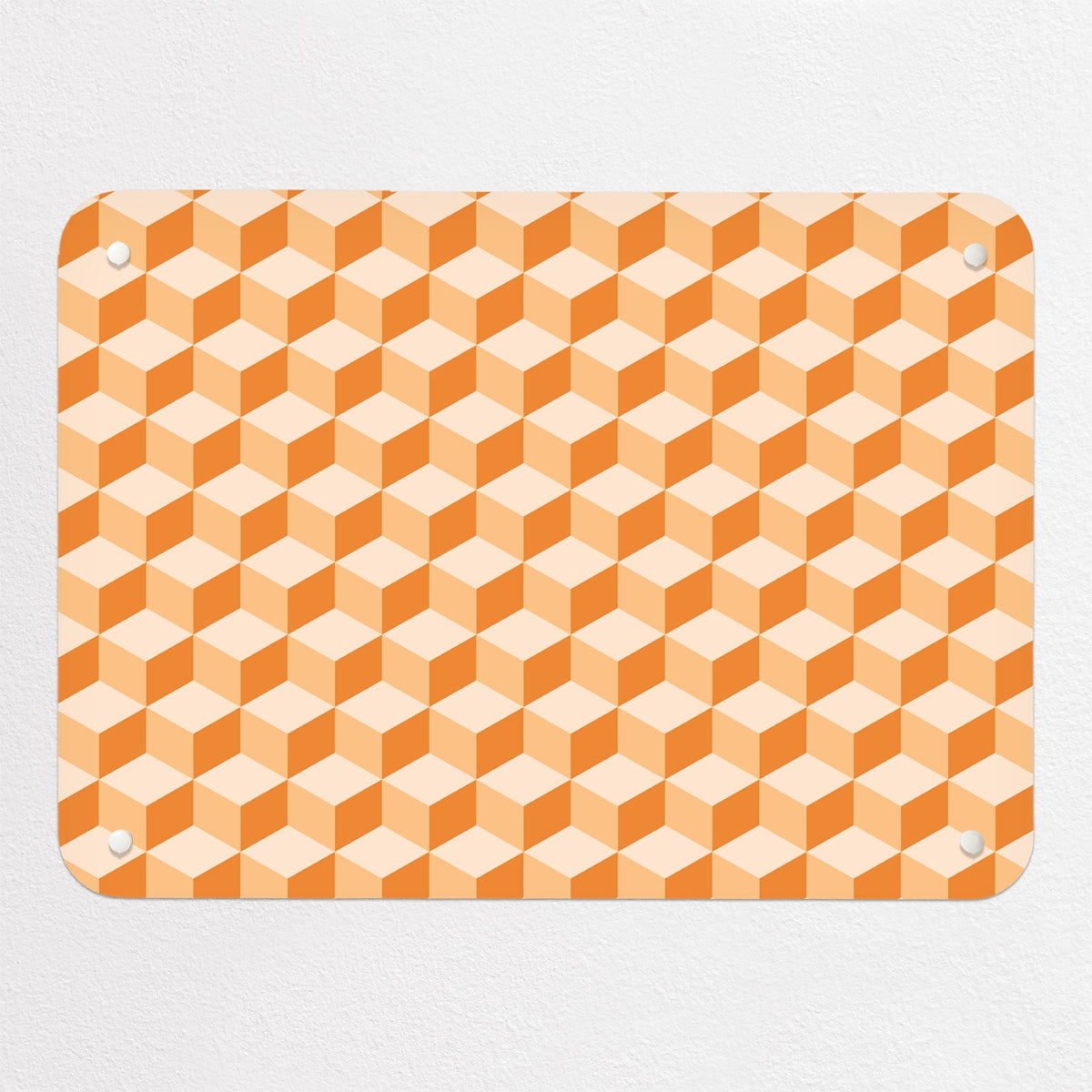 Blocks Design magnetic notice board in Orange, small size, 55 × 40 cm
