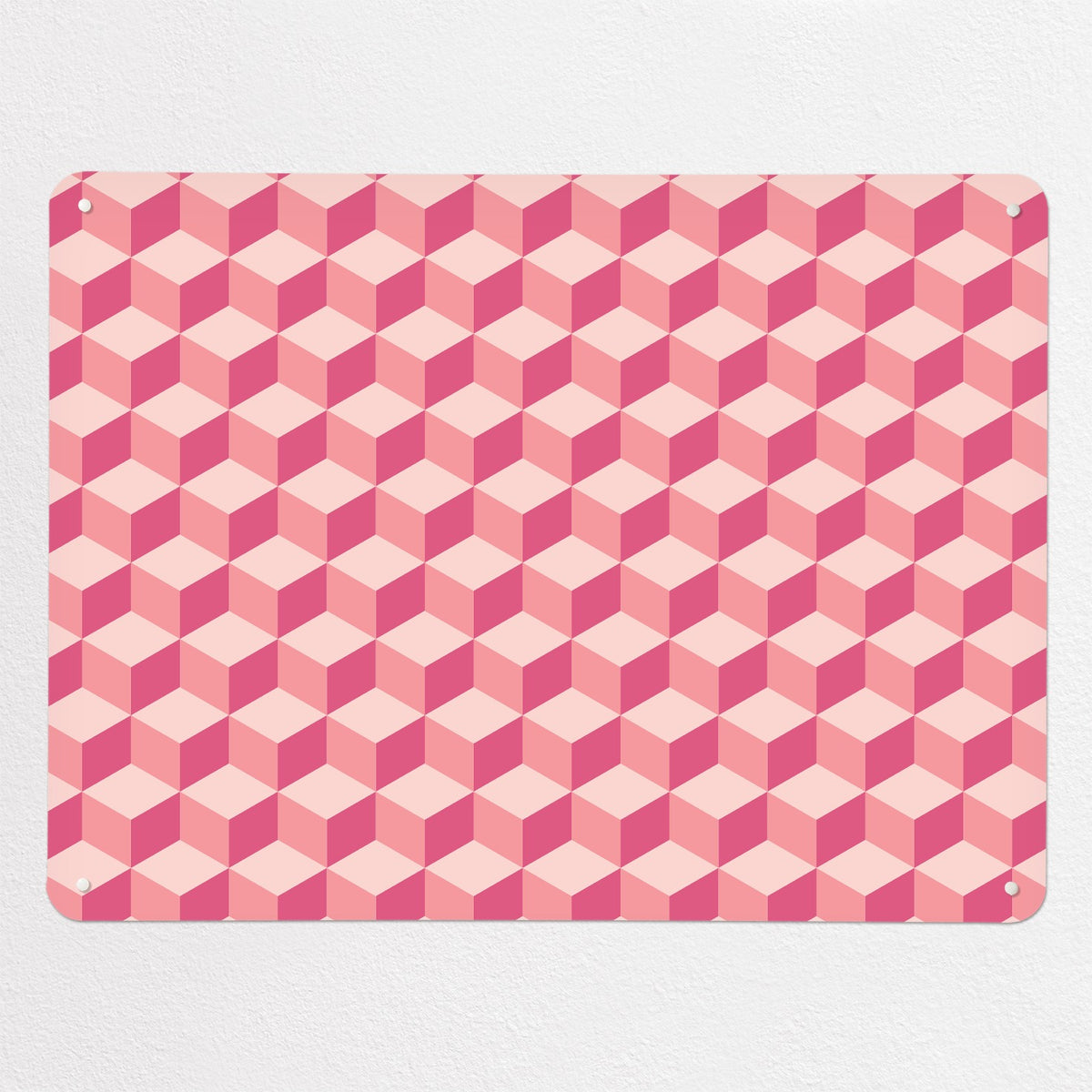 Blocks Design magnetic notice board in Pink, large size, 100 × 75 cm