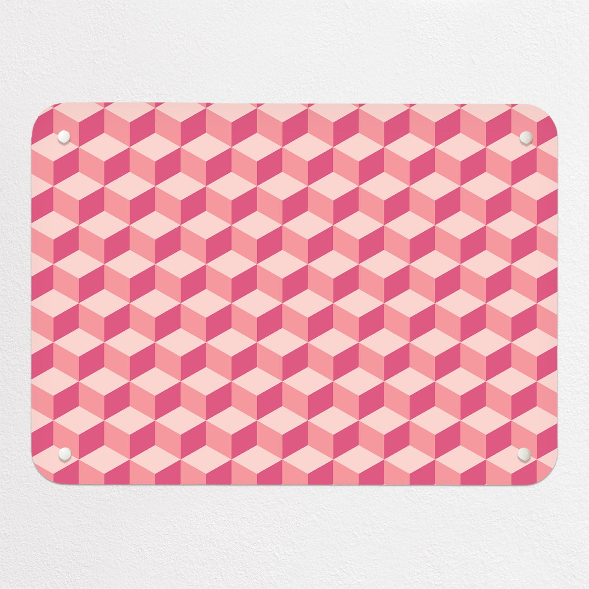 Blocks Design magnetic notice board in Pink, small size, 55 × 40 cm