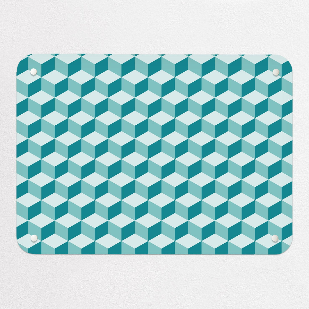 Blocks Design magnetic notice board in Teal, small size, 55 × 40 cm