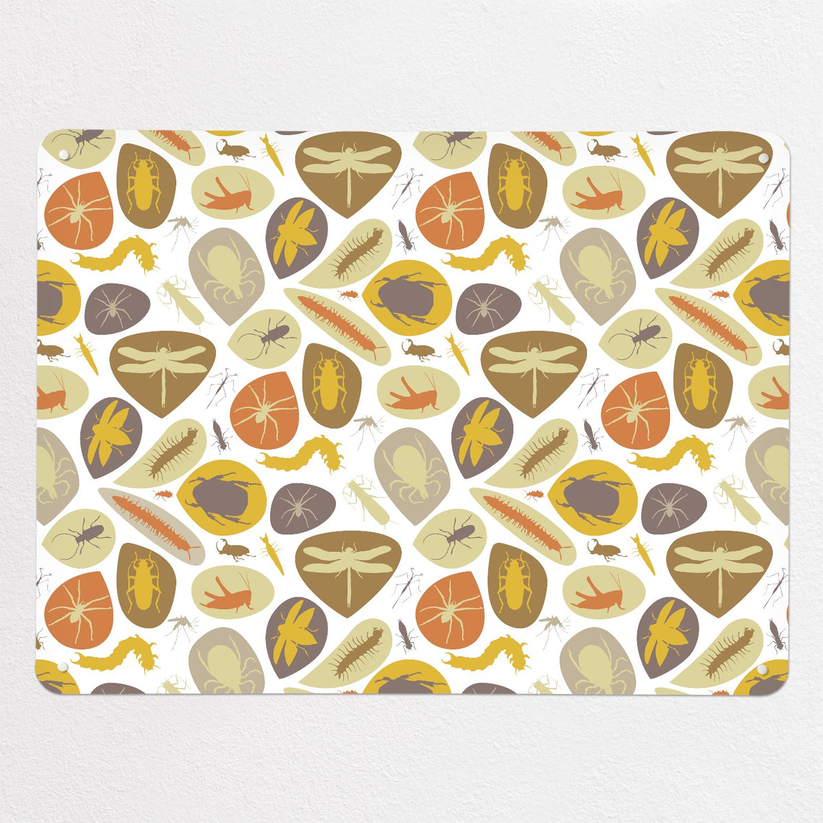 Bugs Earthy magnetic notice board, large size, 100 × 75 cm