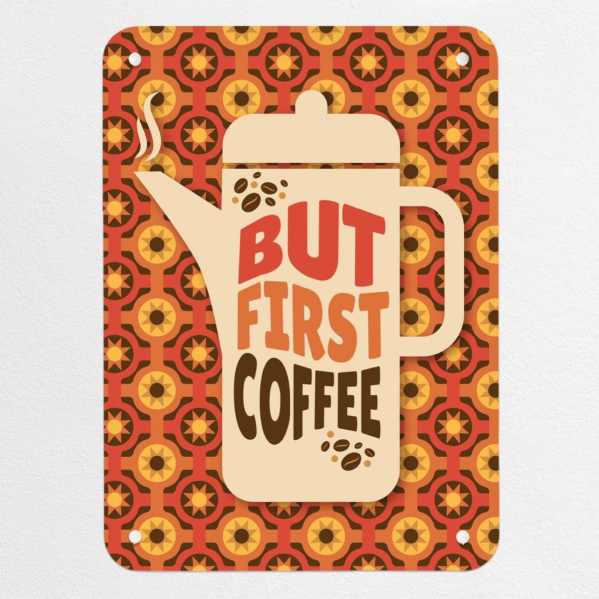 But First Coffee Quote magnetic notice board, small size, 40 × 55 cm