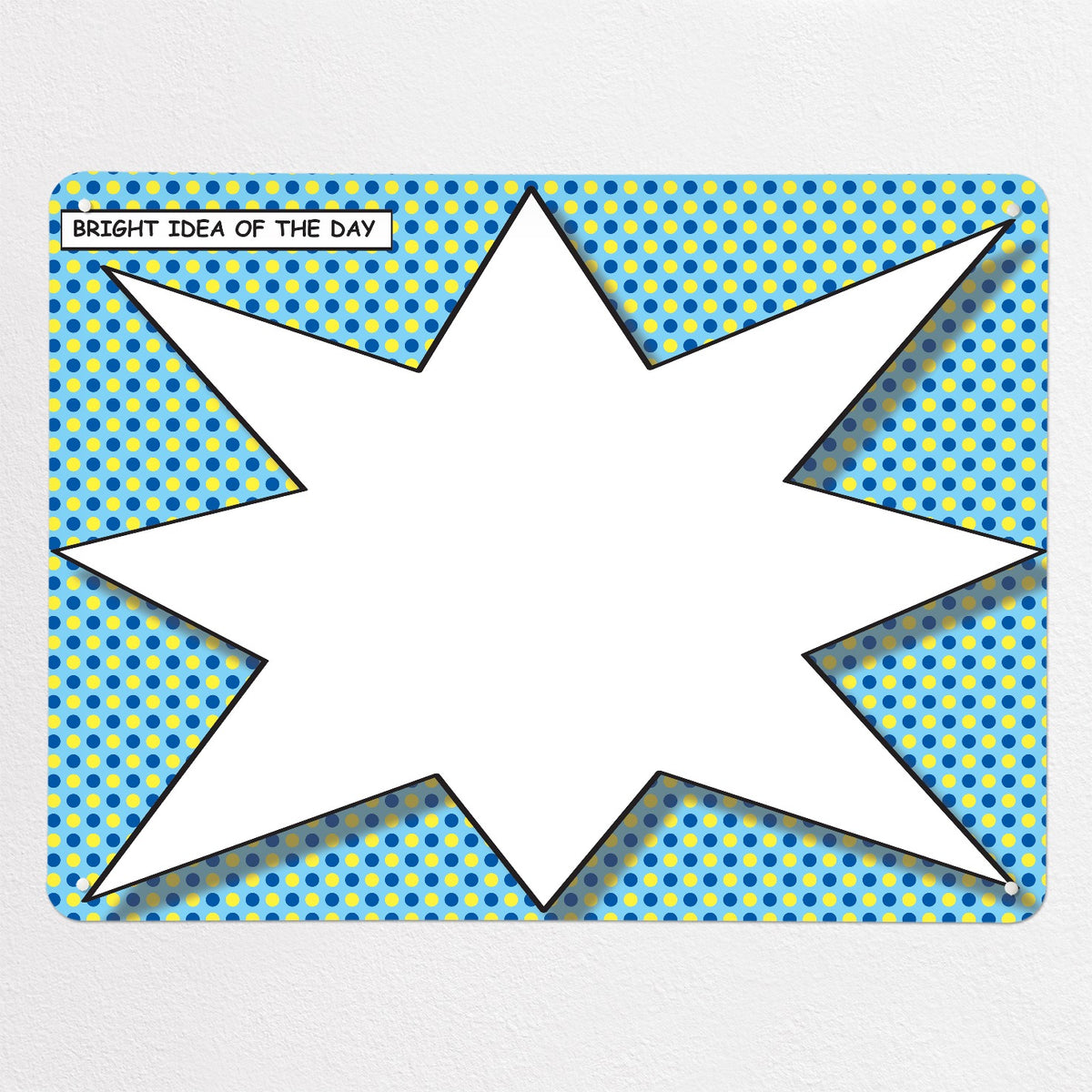 Cartoon Bubble magnetic notice board in Idea Bubble - Blue/Yellow, large size, 100 × 75 cm