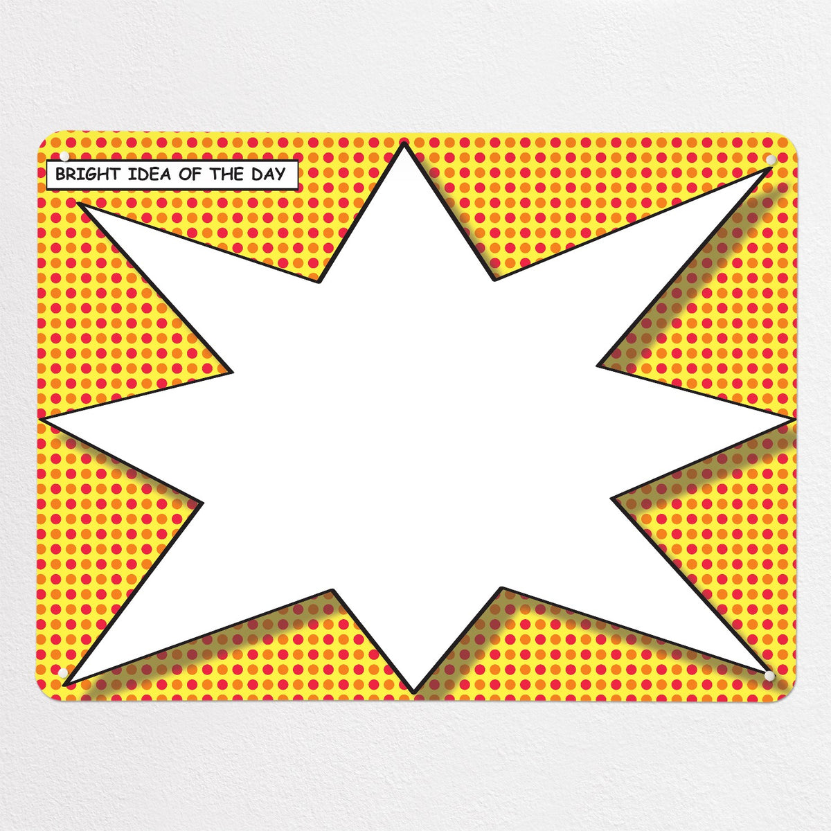 Cartoon Bubble magnetic notice board in Idea Bubble - Red/Yellow, large size, 100 × 75 cm