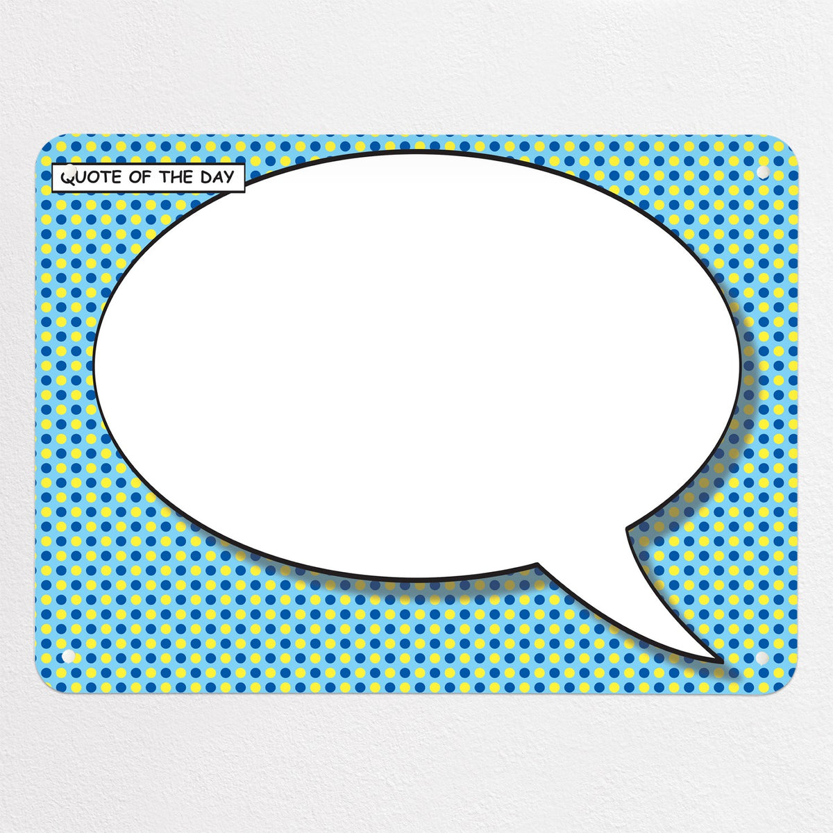 Cartoon Bubble magnetic notice board in Speech Bubble - Blue/Yellow, medium size, 75 × 55 cm