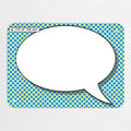 Cartoon Bubble magnetic notice board in Speech Bubble - Blue/Yellow, small size, 55 × 40 cm