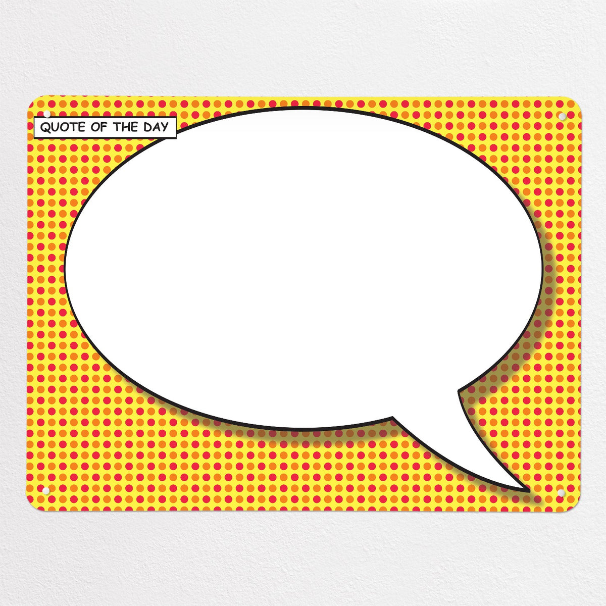 Cartoon Bubble magnetic notice board in Speech Bubble - Red/Yellow, large size, 100 × 75 cm