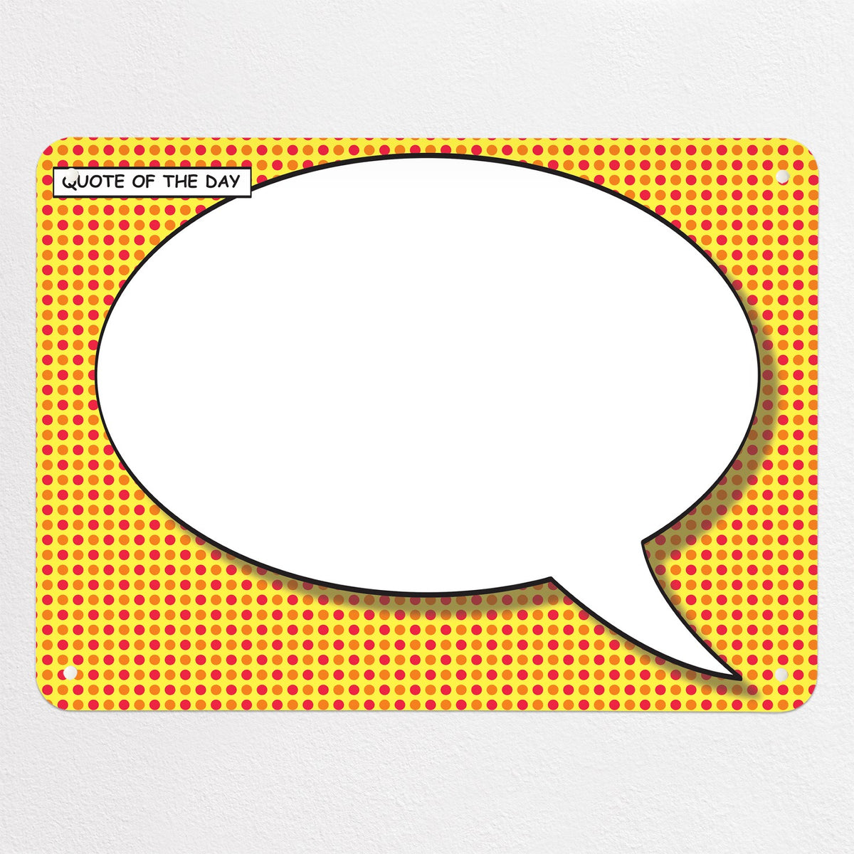 Cartoon Bubble magnetic notice board in Speech Bubble - Red/Yellow, medium size, 75 × 55 cm