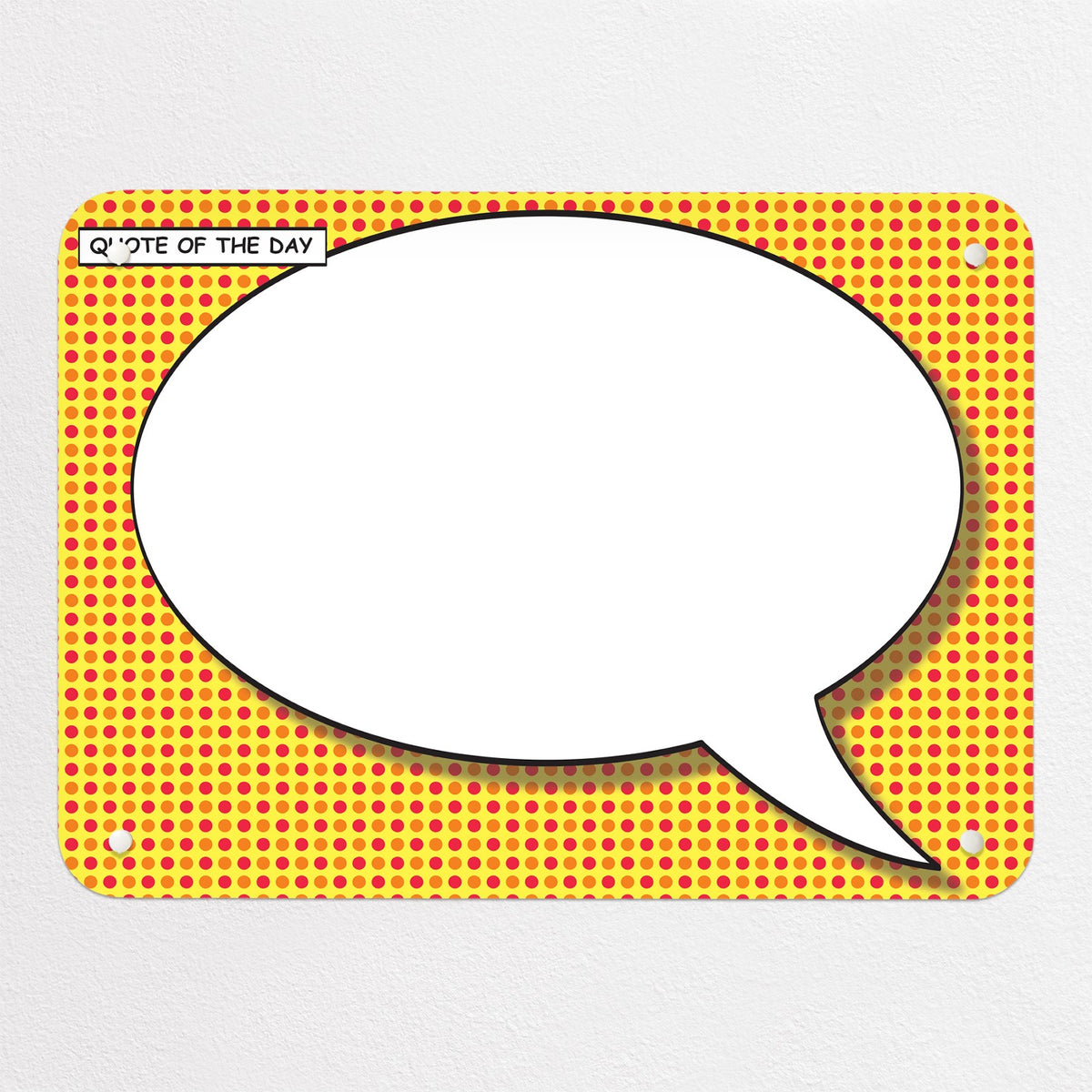 Cartoon Bubble magnetic notice board in Speech Bubble - Red/Yellow, small size, 55 × 40 cm