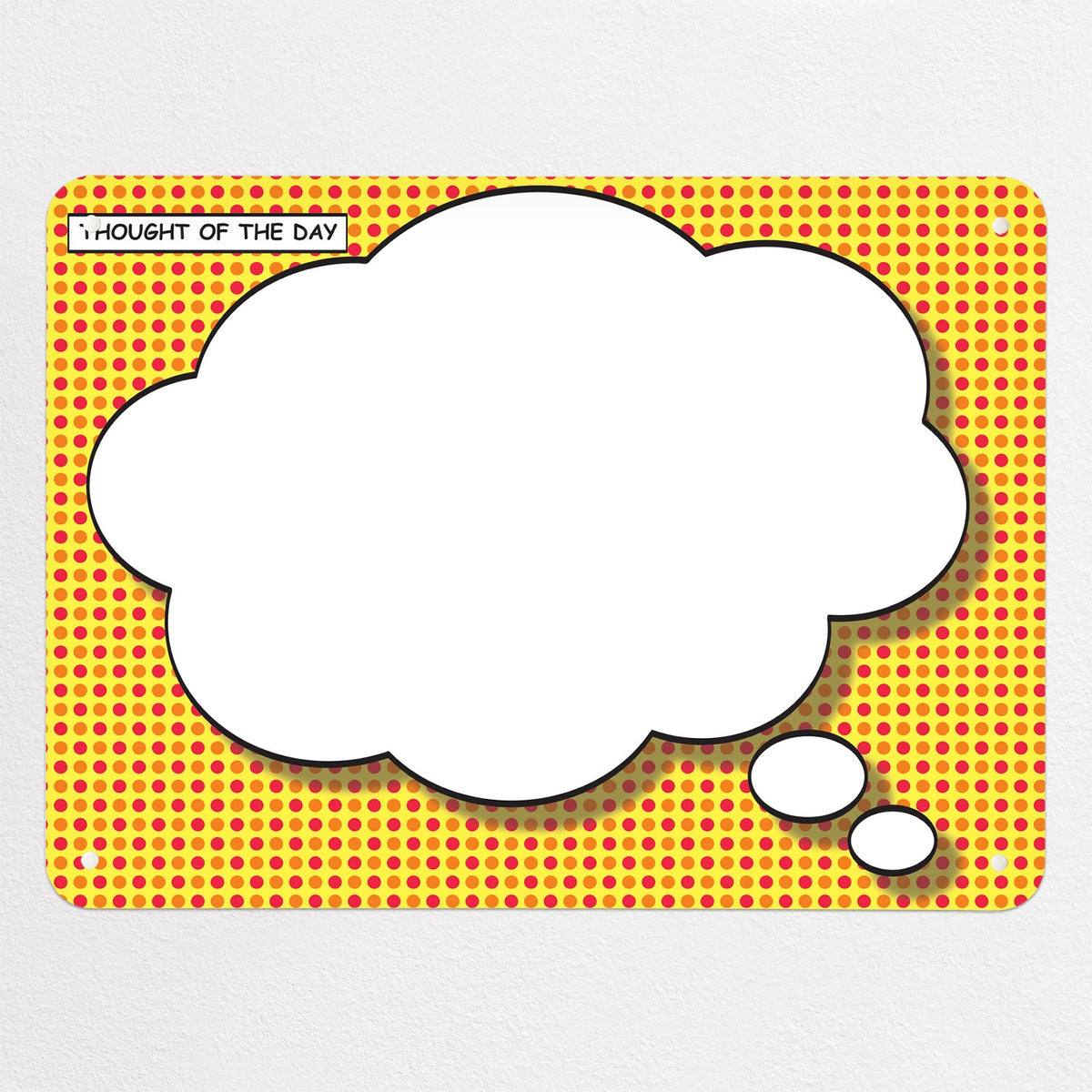 Cartoon Bubble magnetic notice board in Thought Bubble - Red/Yellow, medium size, 75 × 55 cm
