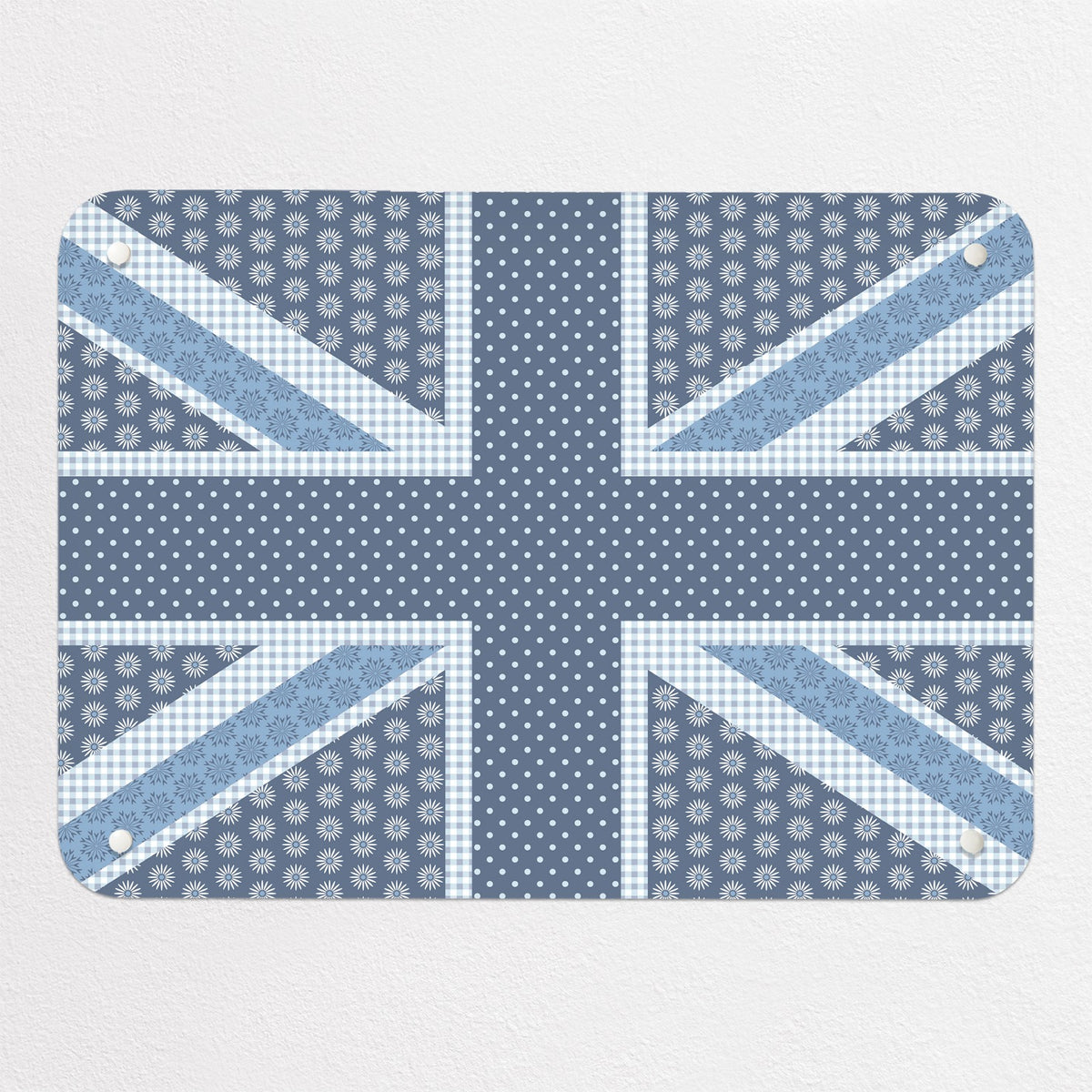 Cool Britannia magnetic notice board in Blue, small size, 55 × 40 cm