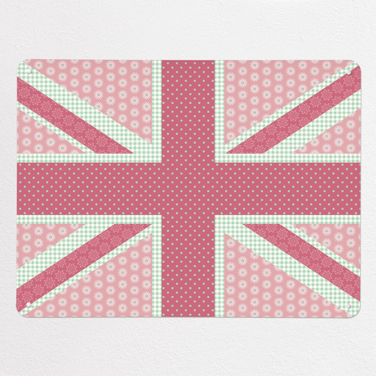 Cool Britannia magnetic notice board in Pink and Green, large size, 100 × 75 cm