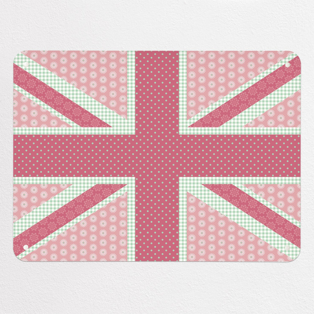 Cool Britannia magnetic notice board in Pink and Green, medium size, 75 × 55 cm