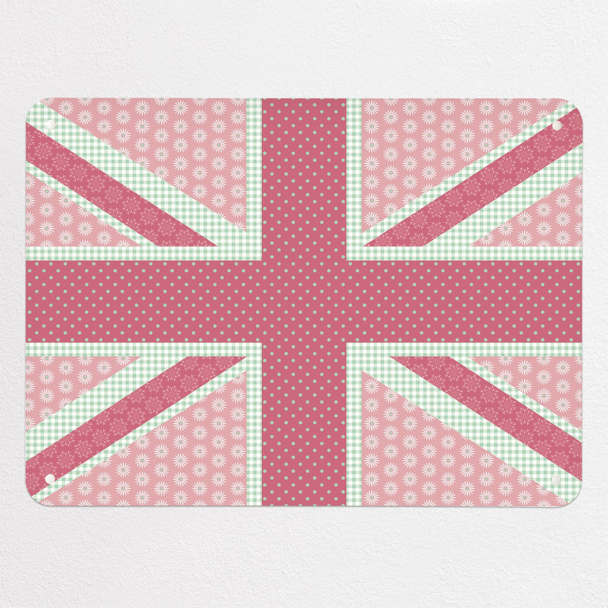 Cool Britannia magnetic notice board in Pink and Green, medium size, 75 × 55 cm