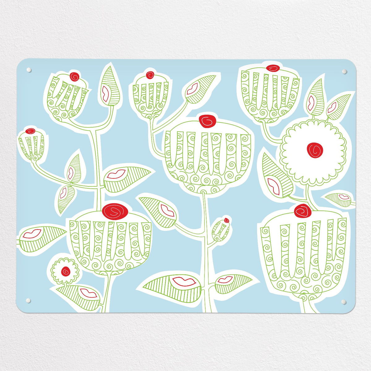 Cupcake Plant magnetic notice board in Cupcake Plant - Blue, large size, 100 × 75 cm