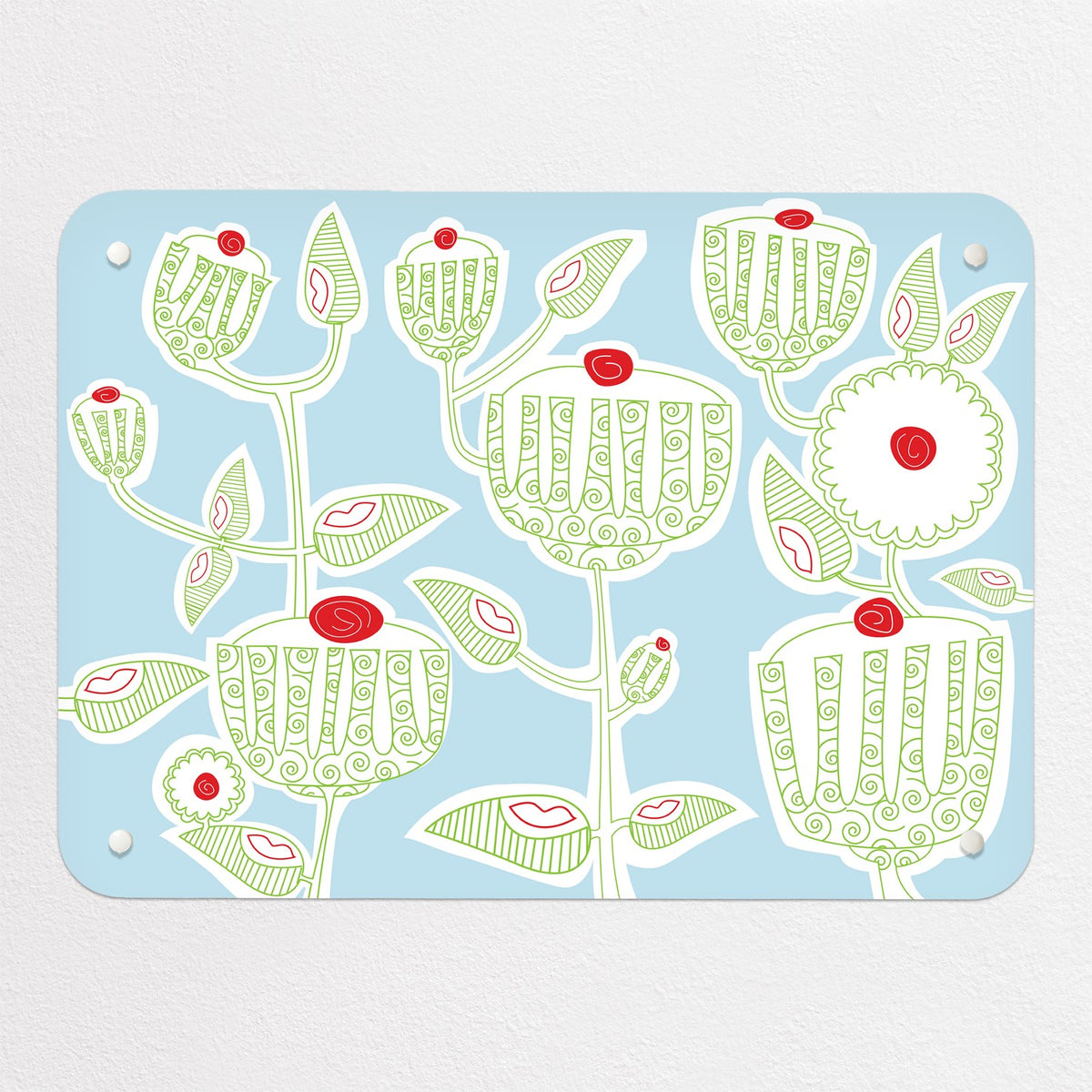 Cupcake Plant magnetic notice board in Cupcake Plant - Blue, small size, 55 × 40 cm