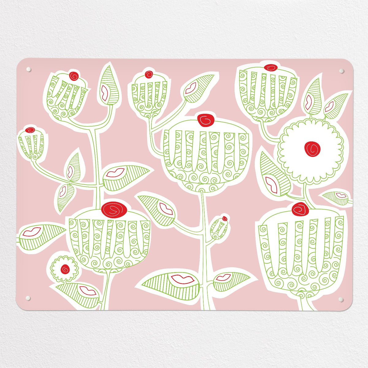 Cupcake Plant magnetic notice board in Cupcake Plant - Pink, large size, 100 × 75 cm