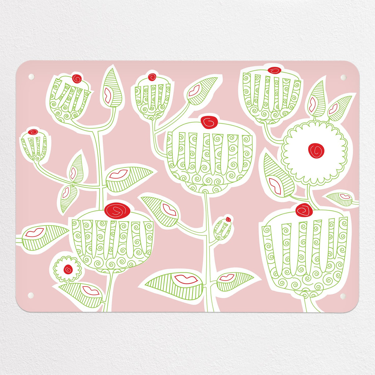 Cupcake Plant magnetic notice board in Cupcake Plant - Pink, medium size, 75 × 55 cm